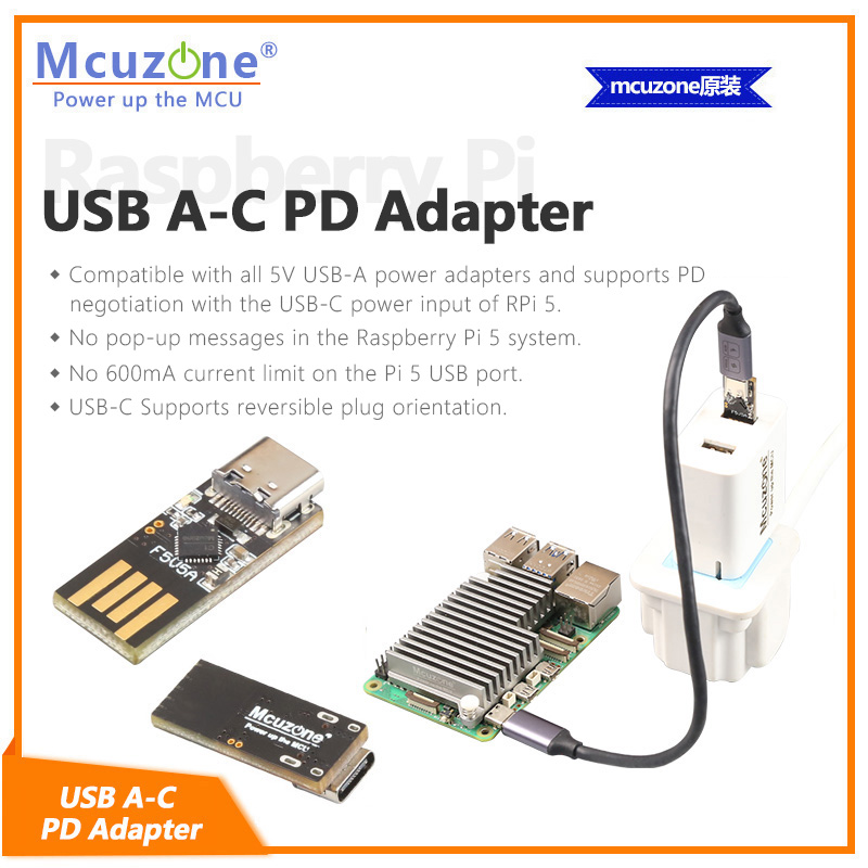 Banana Pi Bpi-M5 - Raspberry Pi5 USB A-C PD Adaptörü,